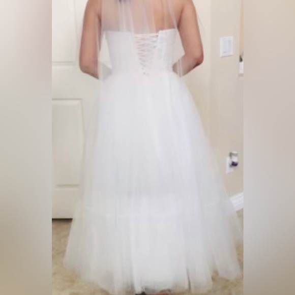 NEW wedding midi white soft tulle dress - Picture 6 of 13